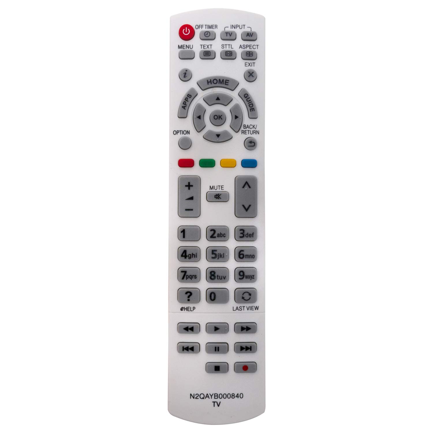 VINABTY N2QAYB000840 Replaced Remote Control fit for Panasonic TX-L39EW6W TX-L42EW6W TX-L32EW6 TX-L42EW6 TX-L39EW6 TX-L42EW6K TX-L39EW6K TX-L42EW6W TX-L39EW6W TX-L32E6B tx-l42e6b tx-l39e6b tx-l42e6bk