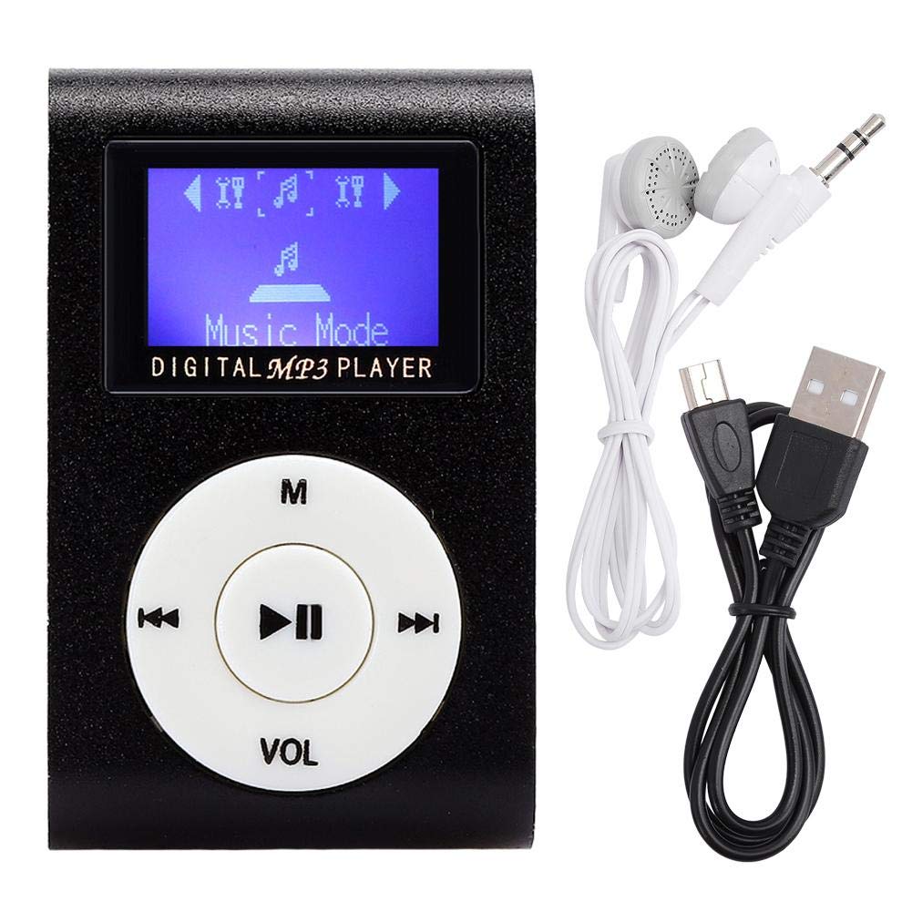 Mini Portable MP3 Music Player, 1.8inch LCD Screen Mini Metal Clip MP3 Support Memory Card with 3.5mm Earphone