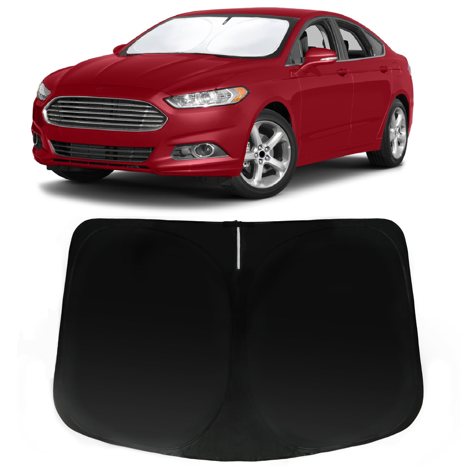 Photo 1 of PAIMOHO Windshield Sun Shade for Ford Fusion 2013-2021 Car Front Window Sunshade with 240T Sun Visor Protector Blocks UV Rays Heat Sun Shield Accessories