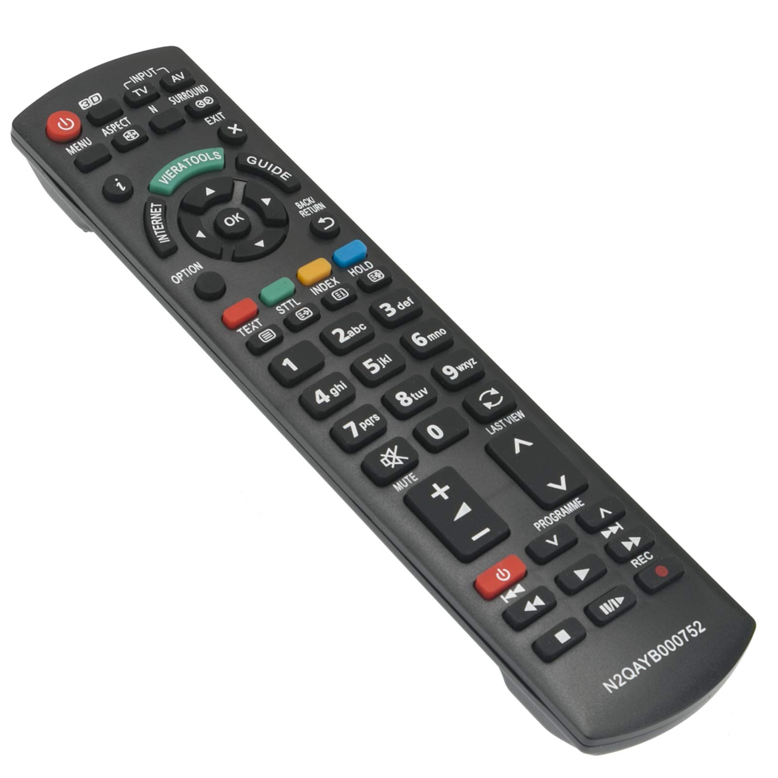VINABTY N2QAYB000752 Replace Remote Control for Panasonic TV TX-PR42UT30 TX-PR42GT30 TX-PF50ST30 TX-P46GTN33 TX-P46GTF32 TX-P46GT30 TX-P42UT30 TX-P42ST32 TX-P42ST31 TX-P42ST30 TX-L37DT30 TX-L32DT30