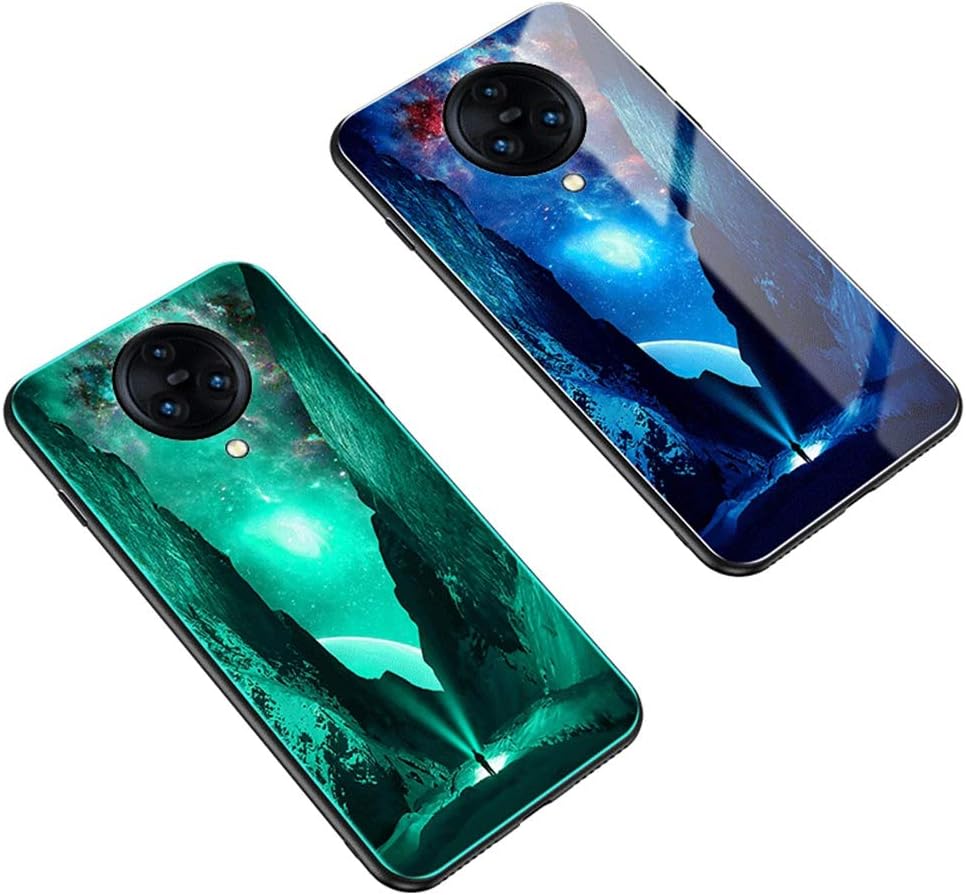 GUANHAO Case for Vivo NEX 3, Soft TPU Bumper Noctilucent Tempered Glass Back Scratch Resistant Shockproof Protective Case for Vivo NEX 3 (Mountain)