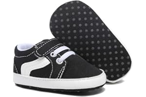 SABATUTU Baby Boys Girls Canvas Sneakers Toddler Non-Slip Soft Sole Newborn Infant Lightweight First Walker Crib Shoes for 0-18 Months