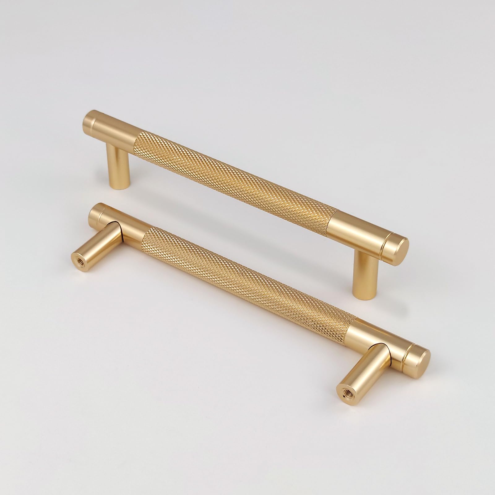 Pexintek 2 Pack Gold Modern Cabinet Handles 128mm Hole Centers Kitchen Bathroom Bedrooms Study Furniture Door Vintage Pulls with Screws for Cupboards Drawer Wardrobe Dresser (Gold)
