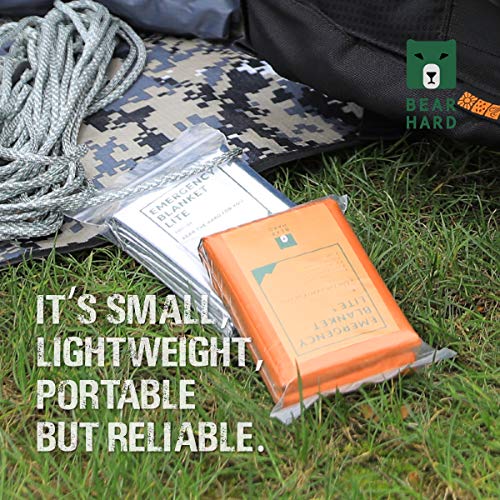 Bearhard Emergency Blanket Space Blankets 4Pack for Camping Hiking or