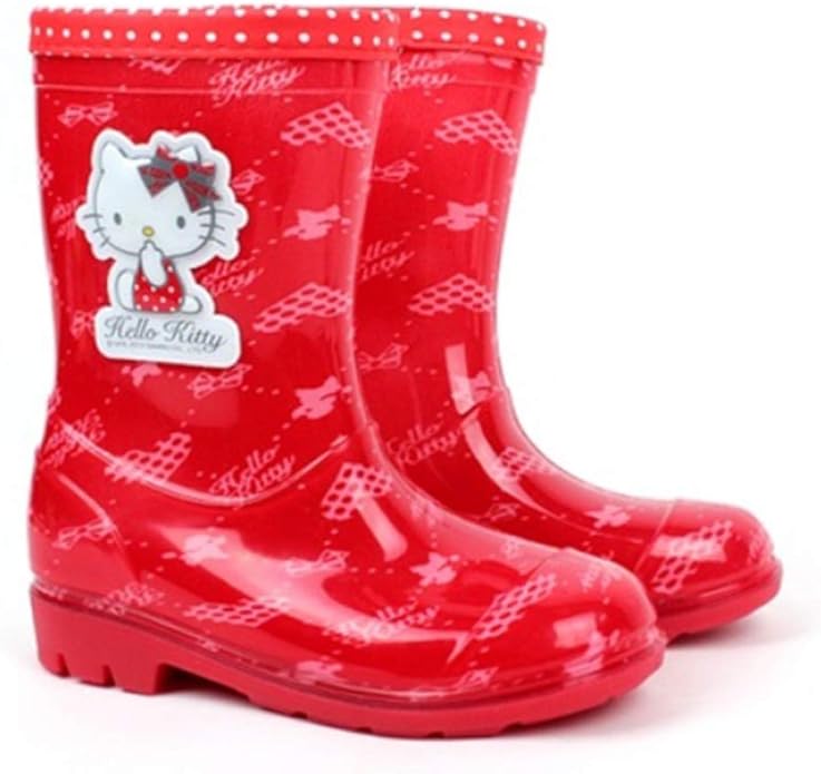 Hello Kitty BB Kids Rain Boots Children's Boots Fashion (160, Red) Shoes