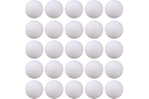 OMYOPY 25 Pack Plastic Golf Balls Practice, 42mm Hollow Golf Plastic Ball for Backyard, Realistic Feel and Limited Flight Training Balls for Indoor or Outdoor