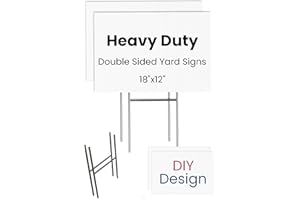 PartyPrints 2 Pack 12x18 White Blank Yard Signs with Stakes, Blank Signs for Outside, Corrugated Plastic Signs for Rent, Sale, Party, Birthdays, DIY, Event, Advertising, Garden, Lawn Signs with Stakes
