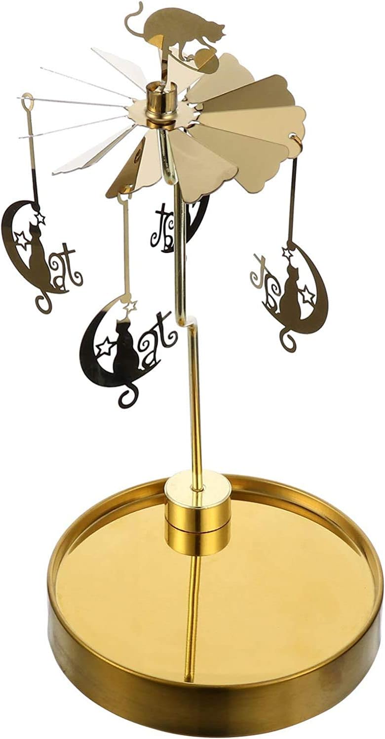 Metal Tealight Candlestick, Christmas Candle Spinner, Rotary Spinning