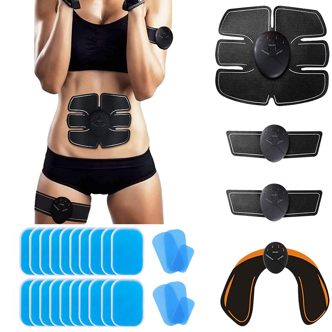 Sulens Abs Trainer, Ems Muscle Stimulator, Home Gym Belt, Abdominal Muscle Toner Fitness Training Gear, Workout Equipment for Men Women