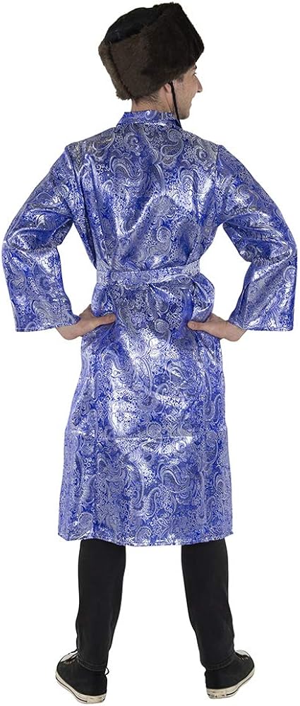 Dress Up America Adult Jewish Rabbi Blue Coat for Adults- Product Comes Complete with: Long Jacket with Belt - Image 3