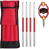 DMITER Mini Prism Set with 4 Poles, Constant 0mm Offset 1.2M Aluminum Pole | 4 Extension Rods with Mini Prism, 1/4 Inch Mount, Weather Resistant Finish, Soft Storage Bag for Survey and Construction