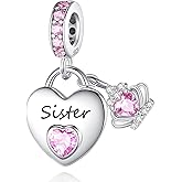 MAVTZRE Family Charms for Charms Bracelet: 925 Sterling Silver Heart Dangle Charms for Bracelets and Necklaces, Birthday Mother's Day Christmas Jewelry Gifts For Women.