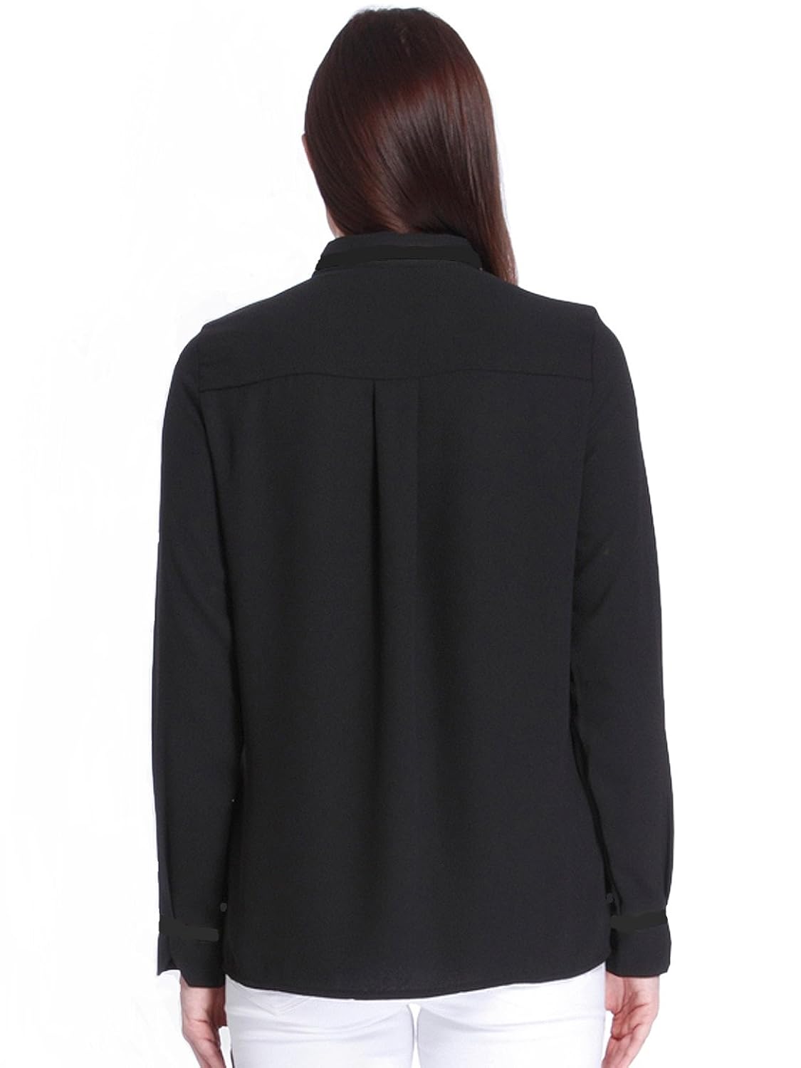 mizago women's casual floral embroidered black/white and solid olive green shirt