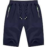 YTD Men's Shorts Casual Classic Fit Drawstring Summer Beach Shorts with Elastic Waist and Pockets