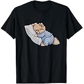 Sleeping Pajama Pomeranian Drawing Art Design T-Shirt