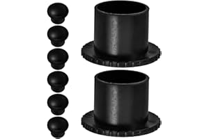 SUPVOX 8pcs Black Plastic Closet Rod End Caps 22mm Hole Diameter, Curtain Rod and Clothing Rack Pole End