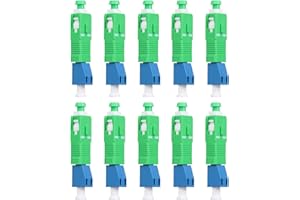 Duogalia 10-Pack SCAPC Male to LCUPC Female Singlemode Adapter Fiber Optic Connector FTTH Convertor for Visual Fault Locator
