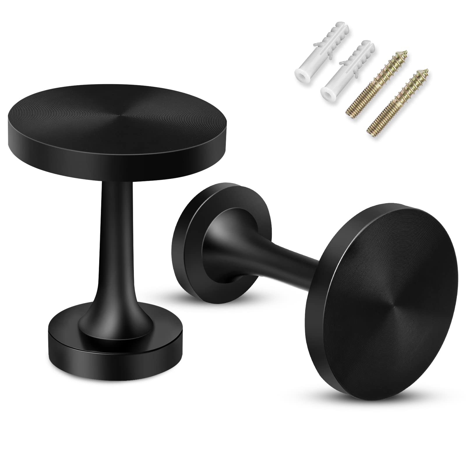 Curtain Holdbacks, Curtain Tie Backs Hooks, Wall Mounted, Metal Hold Backs Medallion Round Holders Curtain Wall Hooks, 2 Pack, Black