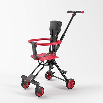 Amazon Seayun ベビーカー ベビーバギー ハンディーキッズスクーター 折り畳み簡単 軽量 コンパクト 両対面 機内持ち込み可 双方向変換 子供用 6ヶ月から3歳まで使 4輪ベビーカー 持ち運び 便利 旅行 イージーライフ 車トランク収納可 誕生日プレゼント 赤 背面