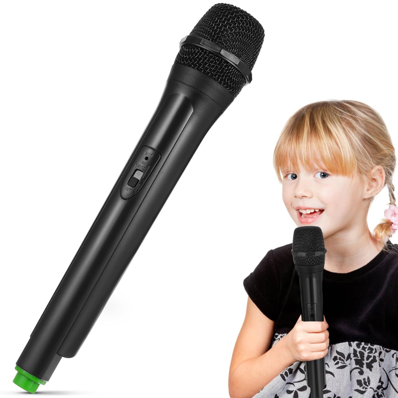 NUOBESTY Pretend Toy Microphone, 26.5cm Fake Microphone Toy for Kids Cosplay Prop Simulation Karaoke Costume Props for Party Favors, Halloween, Performance, Christmas (Bottom Random Color)