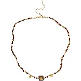 MINACHI Colorful Beaded Choker Necklace, Vintage Style, Simple Minimalist Jewelry for Women