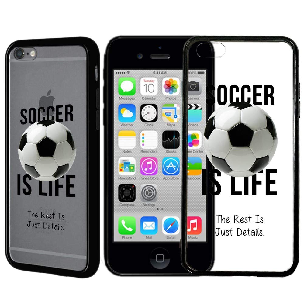 [Inkmodo] Clear TPU Case for iPhone 6 / 6S - Soccer is Life Soccer Quote Girls Teens Printed Unique Design Pattern Cover