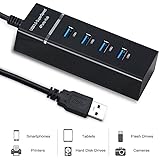 Ps4/Ps4 Slim/Ps4 Pro Hub,KingPow 4 Port USB 3.0 Hub High Speed USB Cable Adapter for PS4/PS4 Slim/Ps4 Pro//XBOXONE/XBOX360/Computer Laptop PC