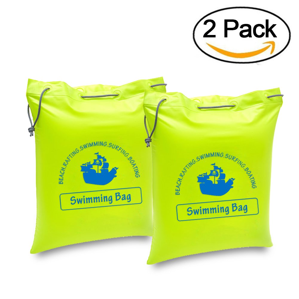 ZEPST Waterproof Swimming Bag Inflatable, Multi-purpose Carrying Bag Dry Bag and Air Pillow Cushion for the Beach Backpacking Swimming Kayaking and Outdoor Camping (Green)