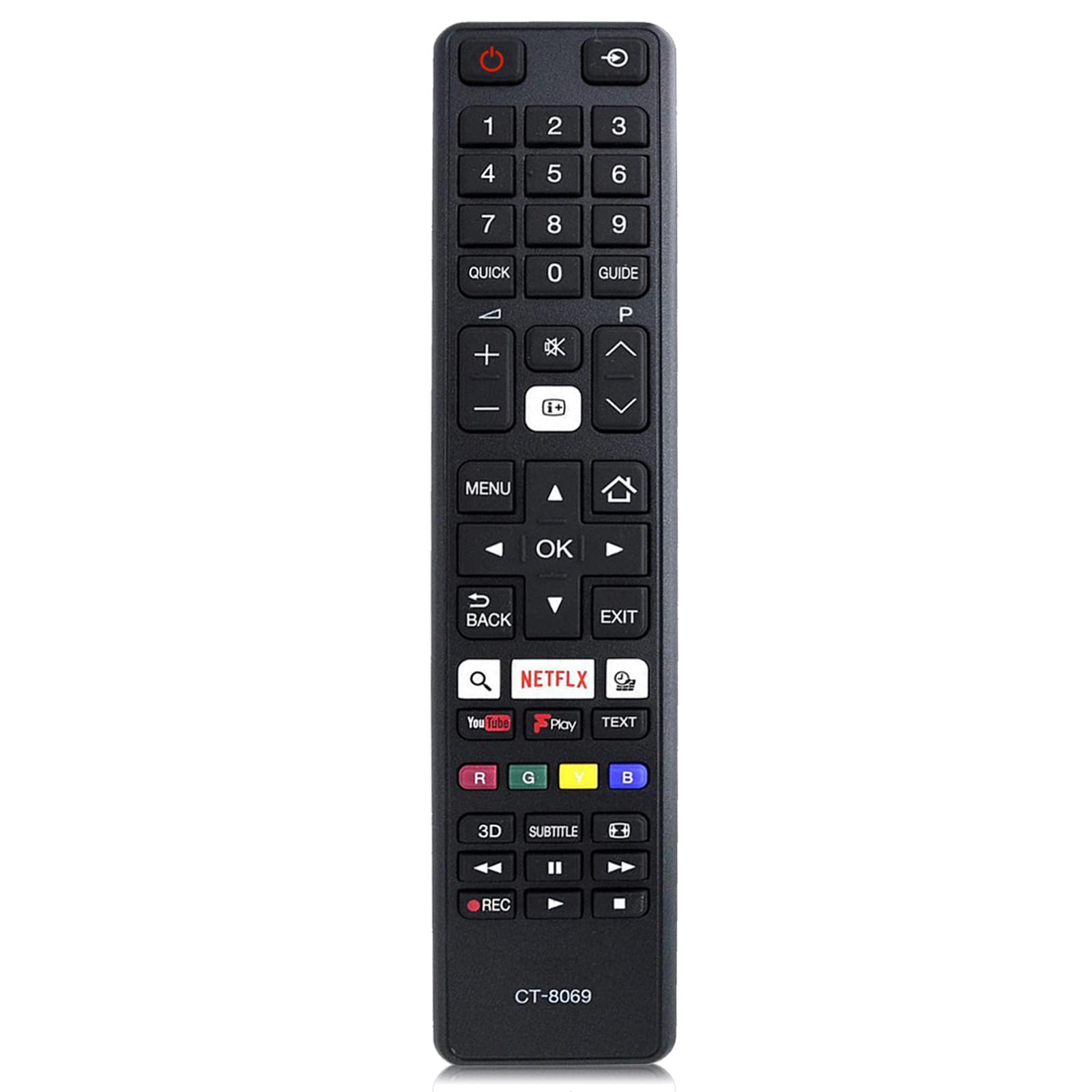 MYHGRC Replacement TOSHIBA CT-8069 Remote Control for Toshiba Regza LED LCD TV with Shortcut Buttons - No Setup Required