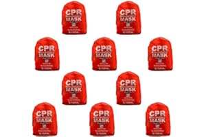 WNL Products CPR Rescue Mask, Adult/Child Pocket Resuscitator, Soft Case Kit with Belt Clip 10 Pack