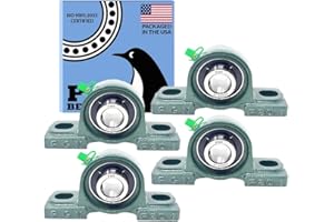 PGN UCP204-12 Pillow Block Bearing - Pack of 4 Mounted Pillow Block Bearings - Chrome Steel Bearings with 3/4" Bore - Self Al