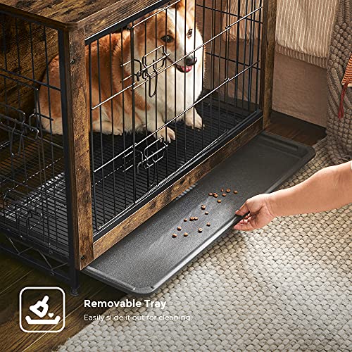 rustic dog crate end table