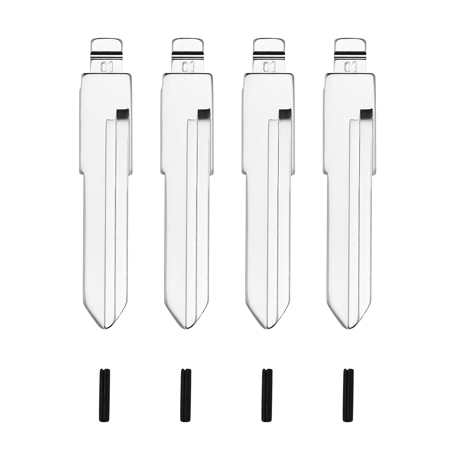 Be In Your Mind 4Pcs Remote Key Blade HU49 Compatible with VW T4 Car Flip Remote Folding Key Blank Uncut Flip Blank Metal Flip Key Blade Replacement Silver