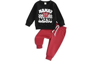 Thorn Tree Valentine's Day Toddler Boys Girls Clothes Letter Printed Sweatshirt Long Pants Spring Winter Unisex Baby Outfits