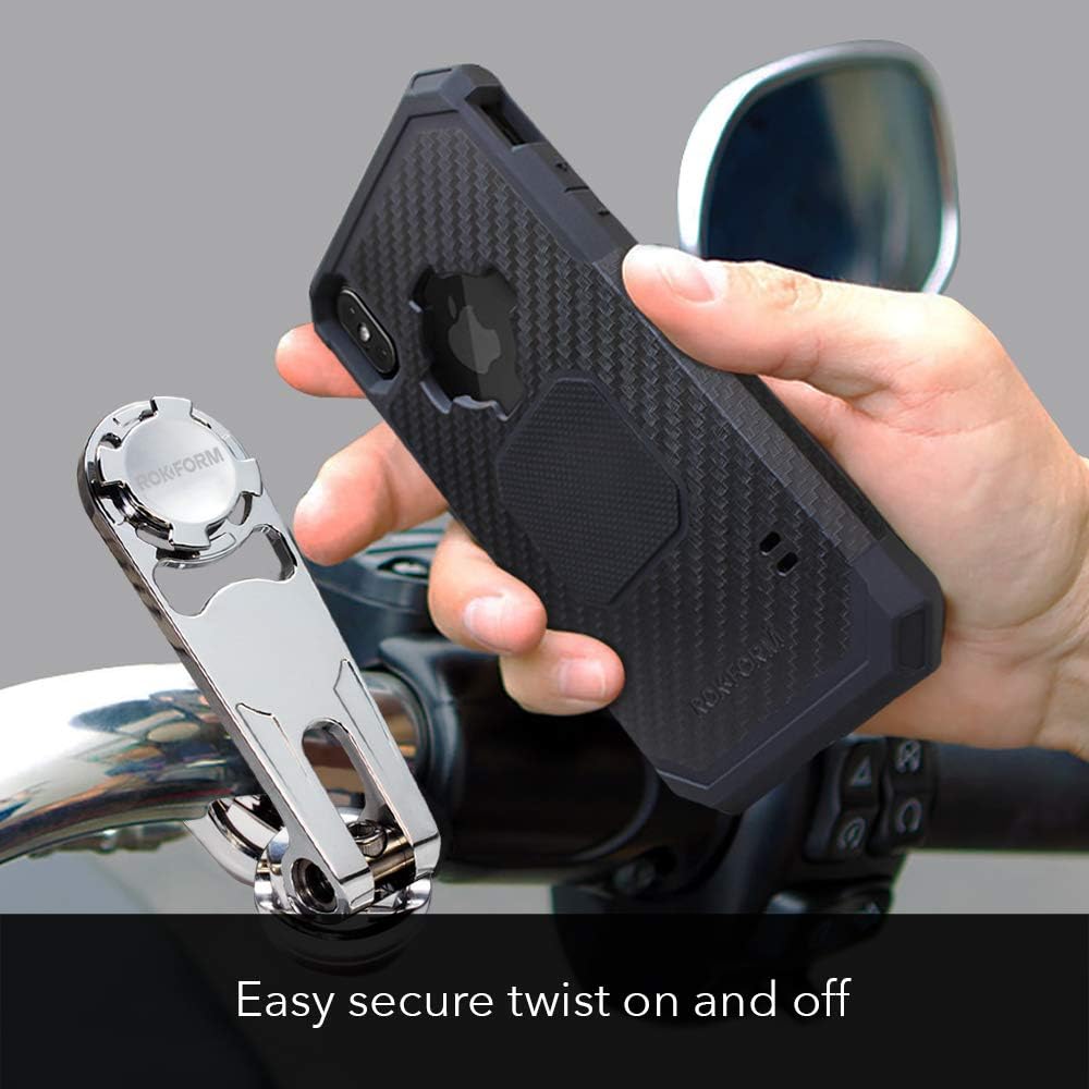 Rokform, Motorcycle Handlebar Mobile Mount, Mounts to Any Bike Handlebar Measuring from 22.2mm to 31.75mm (7/8", 1-1/4") - Image 5