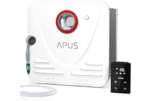 APUS RV Tankless Water Heater, 68,000 BTU Propane Gas On Demand Instant Hot Water Heater with White Door, 12V, 3.9 GPM, High Altitude Available, Multi-function Controller, Compatible with All RVs