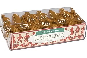 GOODSCIOUS Nyakers Pepparkakor Swedish Ginger Snaps Cookies - Vegan Cookies - Palm-Free Snacks - Vegetarian Ginger Snap Cookies - Food Gift for Holidays - Holiday Shaped Cookies in Window Box (4 shapes) - 13 oz