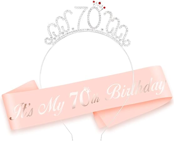 Amazon Co Jp Howaf 70歳の誕生日サッシュ パーティーデコレーション It S My 70歳の誕生日サテンサッシュとティアラ 70歳のラインストーンクラウンヘッドバンド 誕生日プレゼント 70歳の誕生日アクセサリー 女性用 おもちゃ