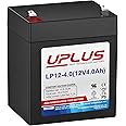UPLUS 12 Volt 4AH Rechargeable AGM Battery, LP12-4 SLA Alarm Battery Replacement Batteries for Security Control Panel, Garage Door Opener, Ion Block Rockers, UPS Systems, Ride On Truck etc.