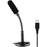 USB Microphone,ZAFFIRO Computer Microphone Plug & Play Home Studio USB Condenser Microphone for PC/Desktop/Laptop/Notebook,Recording for YouTube,Podcasting,Gaming(Windows/Mac),Black