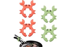 4pcs Crab Silicone Shovel Holder, Adjustable Crab Utensil Holder Silicone Spatula Holder Clip Gadget Crab Spoon Rest Over Spi