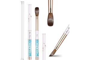 Shine Chance Acrylic Nail Brush Size 16, 100% Real Kolinsky Art Nail Brush for Acrylic Powder Application, Handmade Women Manicure Nail Extension Tool for Professional DIY Home Salon and Beginners
