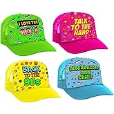 Sterling James Co. Throwback 90's Party Hats (4 PACK) - Funny 1990's Theme Party Decoration, Favors & Supplies