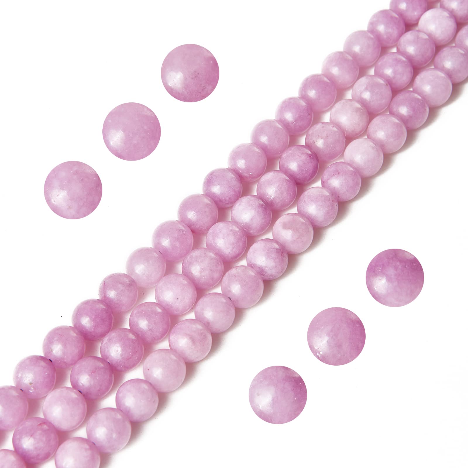 Photo 1 of 100pcs 8mm Kunzite Beads Natural Gemstone Beads Round Loose Beads for Jewelry Making