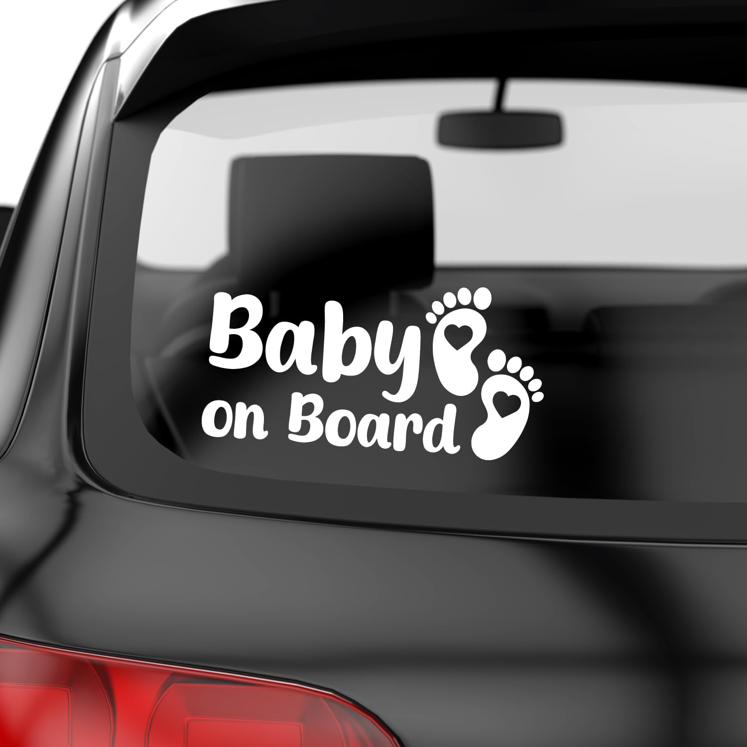 PrintAttack P003 | Baby in Car Sticker 16.5 cm x 10 cm Car Sticker Vinyl (White)