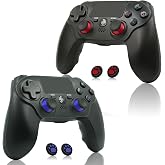 citnh Wireless Controller for PS-4/Pro/Slim 2-pack Red/Blue | 1000mAh battery, Ergonomic Grip, Hall Effect Joysticks, Multi-touch Pad, 3.5mm Audio Jack, Speaker, EXT Port
