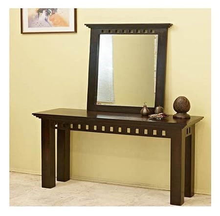 Jangir JDDR1002 Solid Wood Dressing Table (Glossy Finish, Brown)