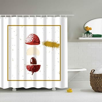 Amazon Com Cnlay Litchi Shower Curtains Fruit Pattern Stamped