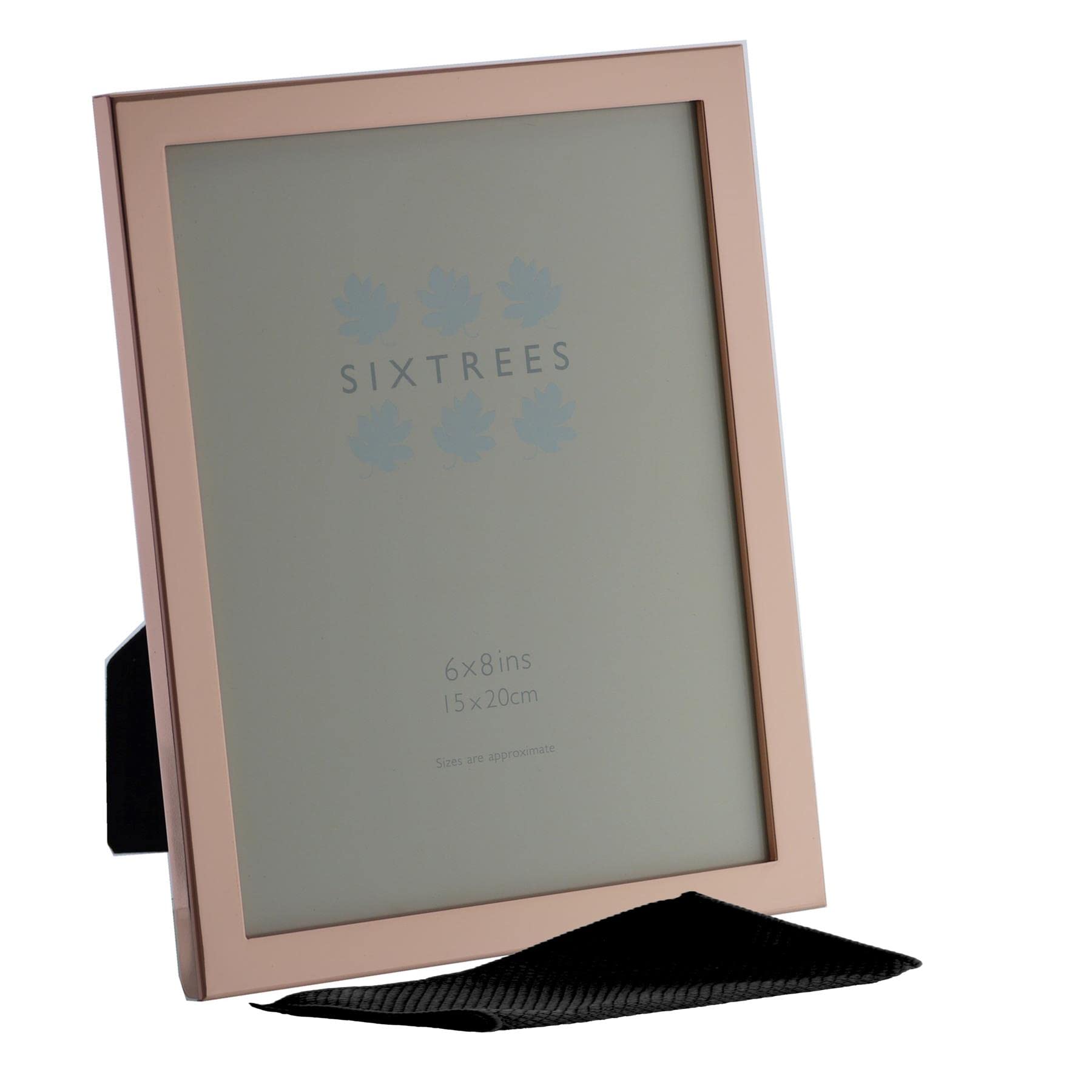 Sixtrees 2-121-68 Wide Square Edge Copper 8x6 inch photoframe. Complete with microfibre cleaning cloth.