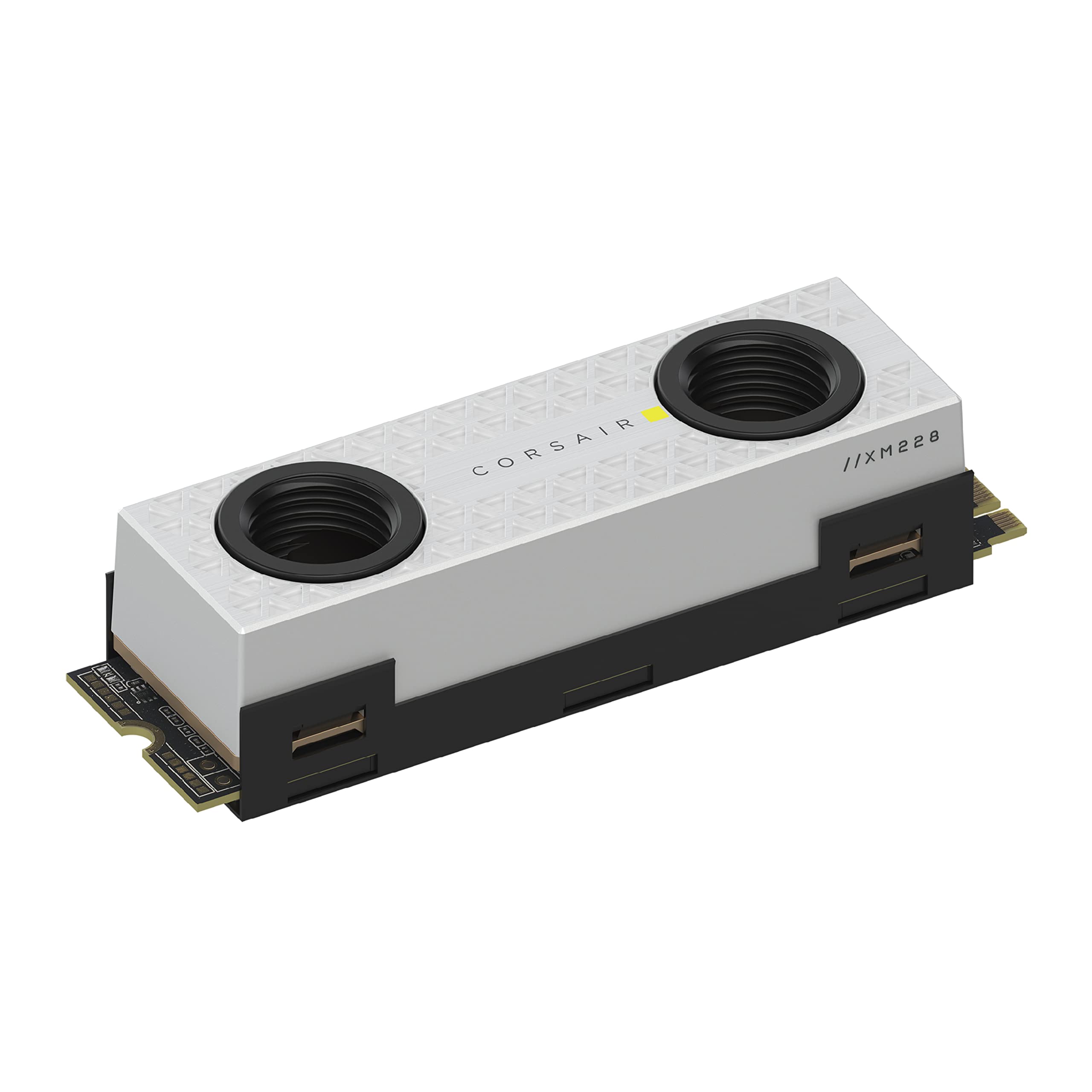 Corsair MP600 PRO XT 2TB Hydro X Edition Gen4 PCIe x4 NVMe M.2 SSD (Up to 7,000 MB/s Sequential Read and 6,550 MB/s Write Speeds, High-Density TLC NAND, Hydro X Series XM2 Water Block) White